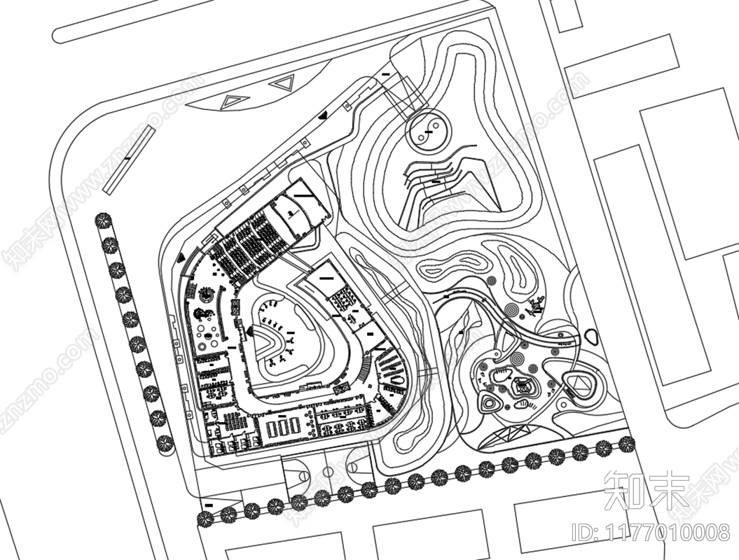 现代办公楼建筑cad施工图下载【ID:1177010008】