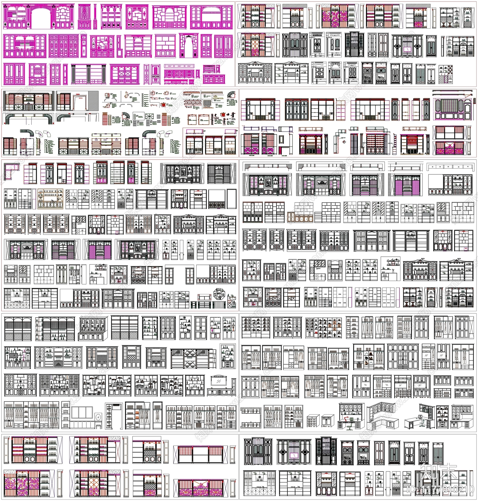 现代综合家具图库施工图下载【ID:1177010210】