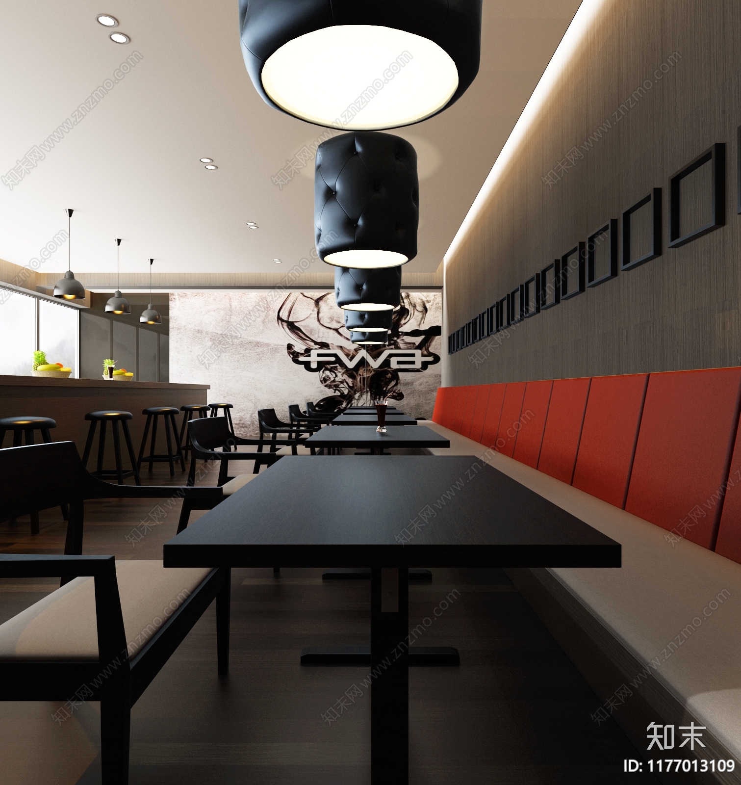 现代极简茶餐厅3D模型下载【ID:1177013109】