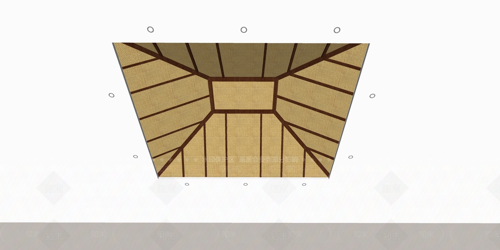 新中式吊顶SU模型下载【ID:1177013789】