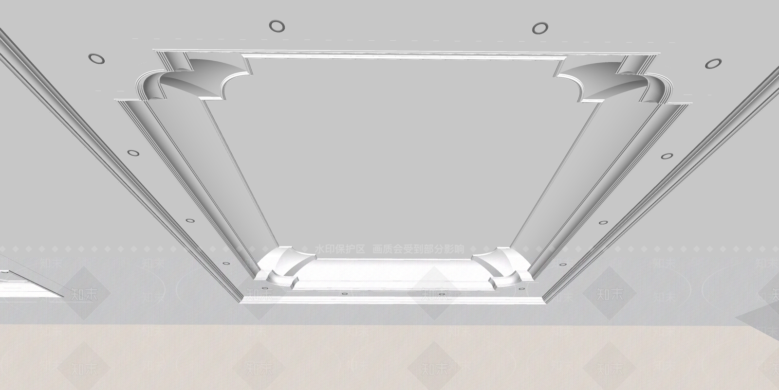 欧式吊顶SU模型下载【ID:1177014191】