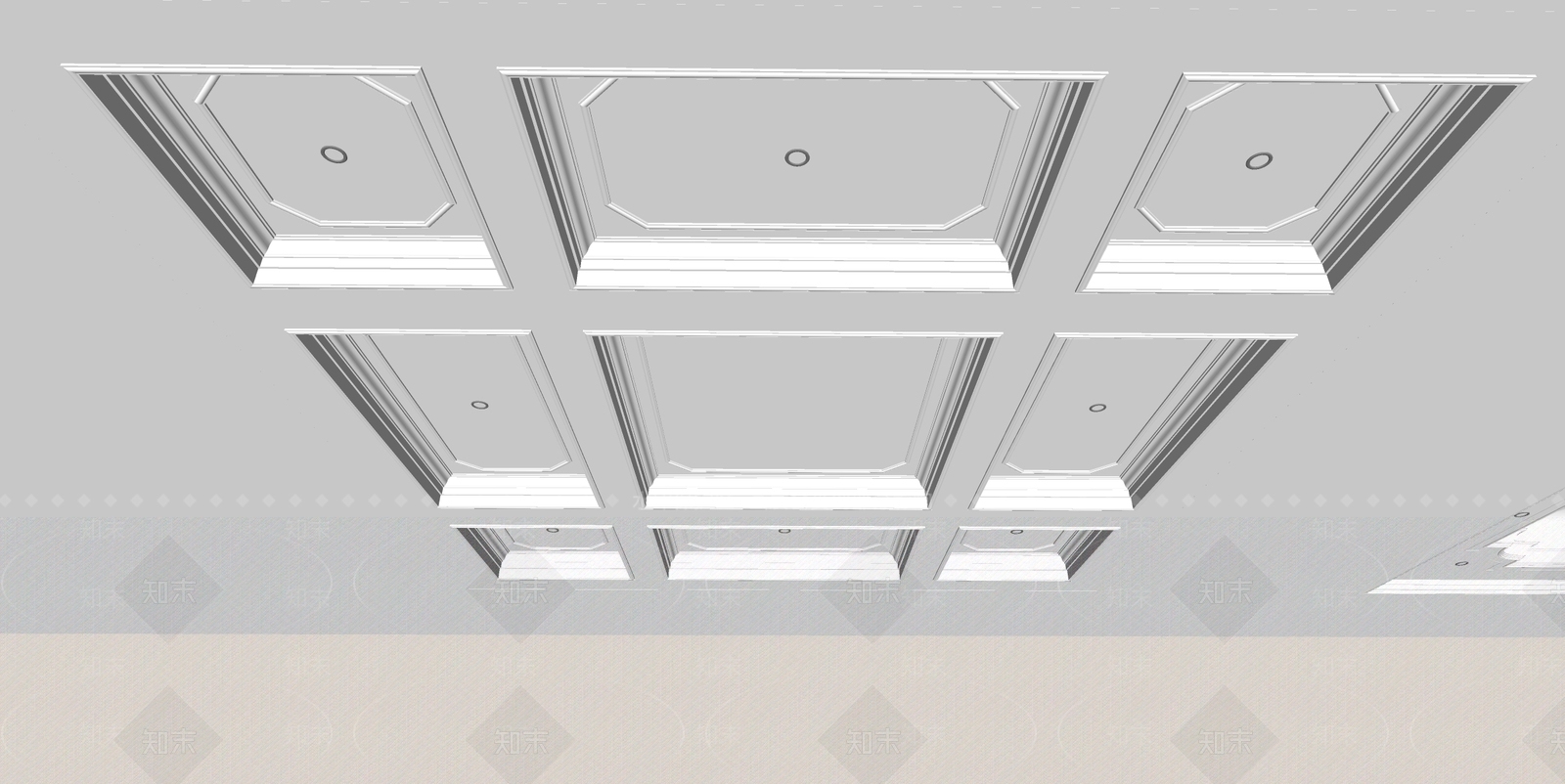 欧式吊顶SU模型下载【ID:1177014191】