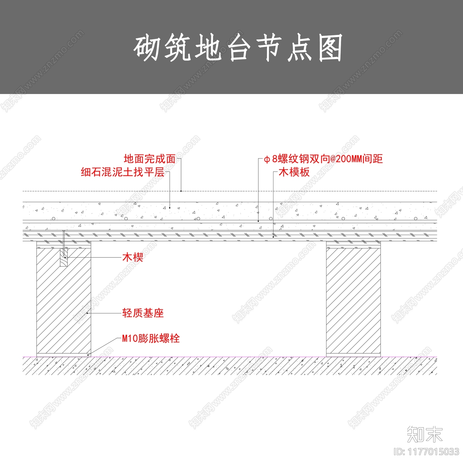 现代地面节点cad施工图下载【ID:1177015033】