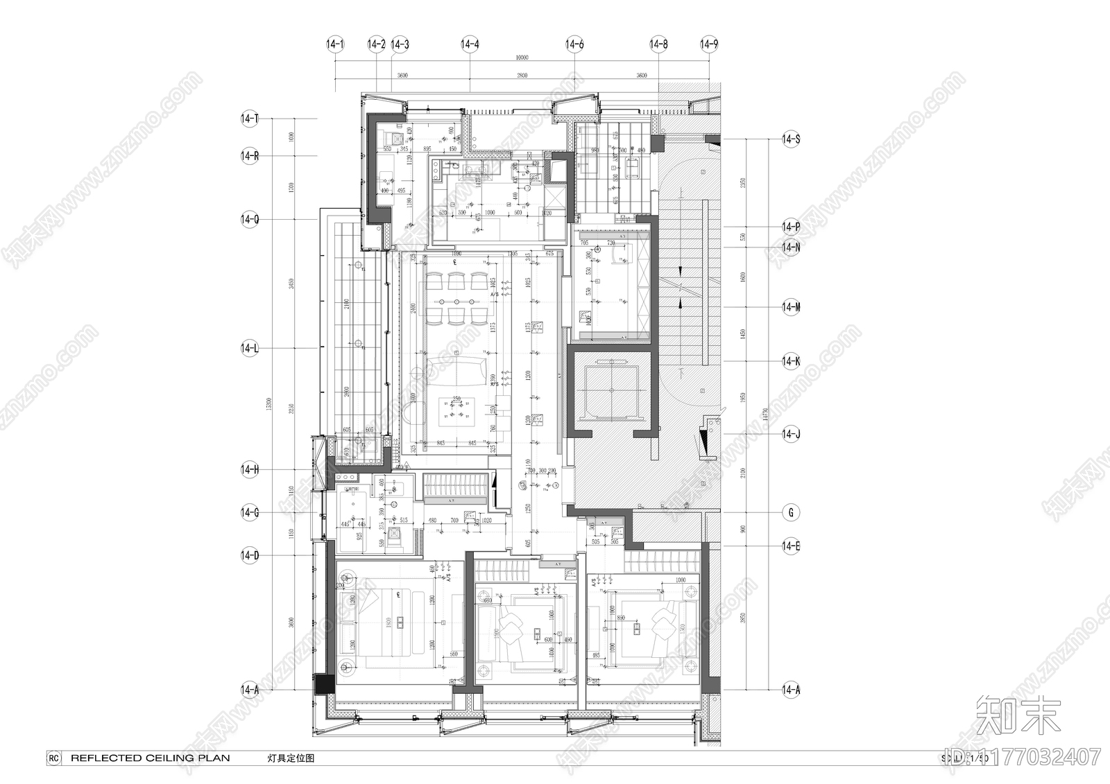 客厅施工图下载【ID:1177032407】