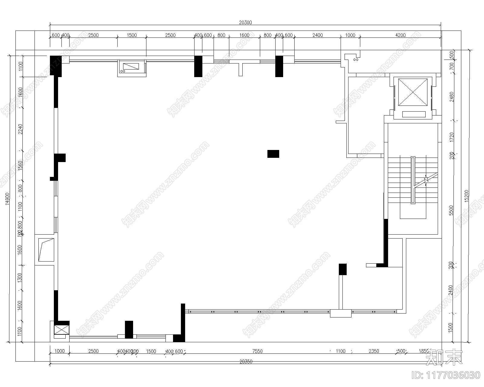 轻奢侘寂平层施工图下载【ID:1177036030】