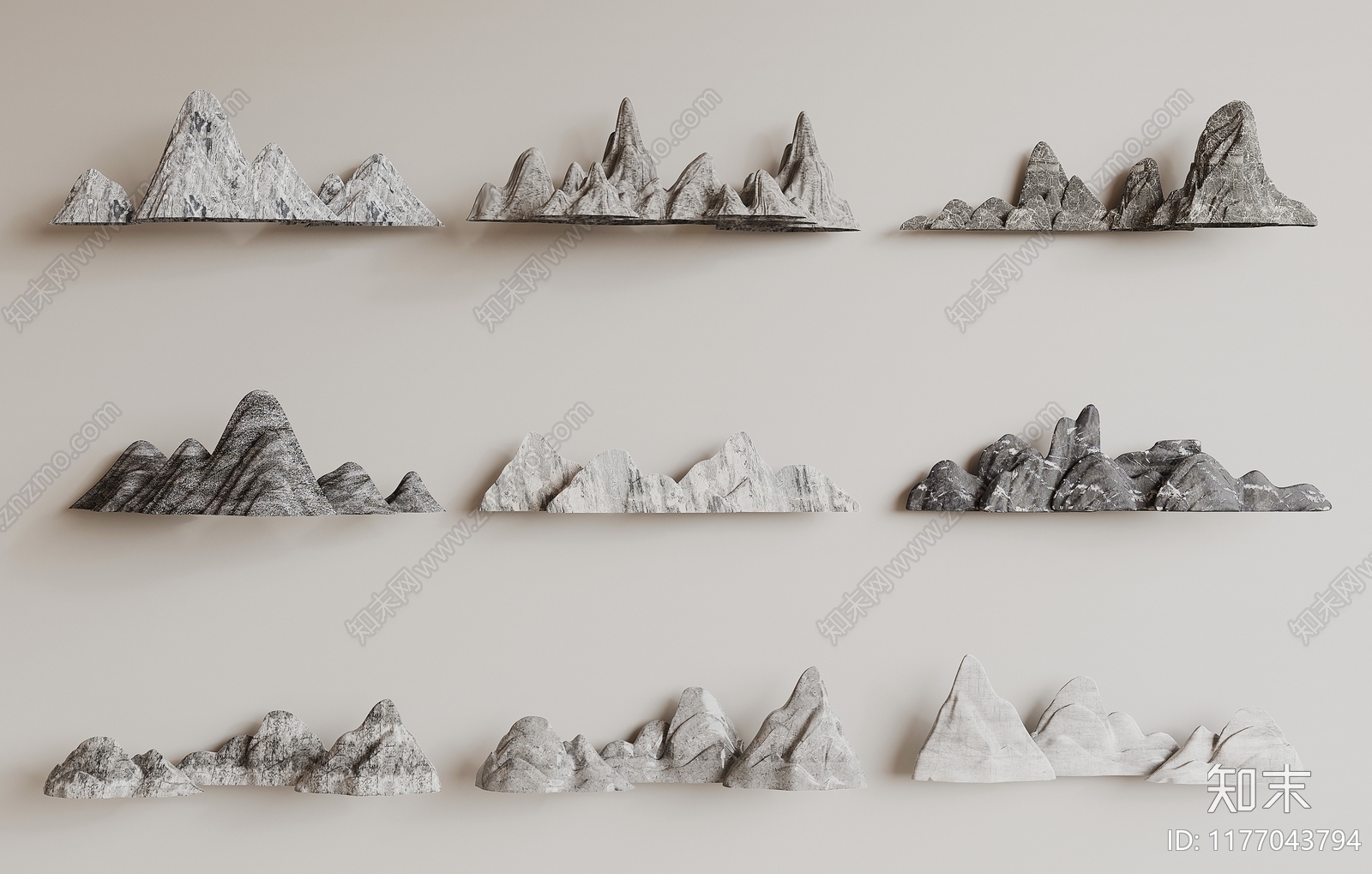 新中式假山水景3D模型下载【ID:1177043794】