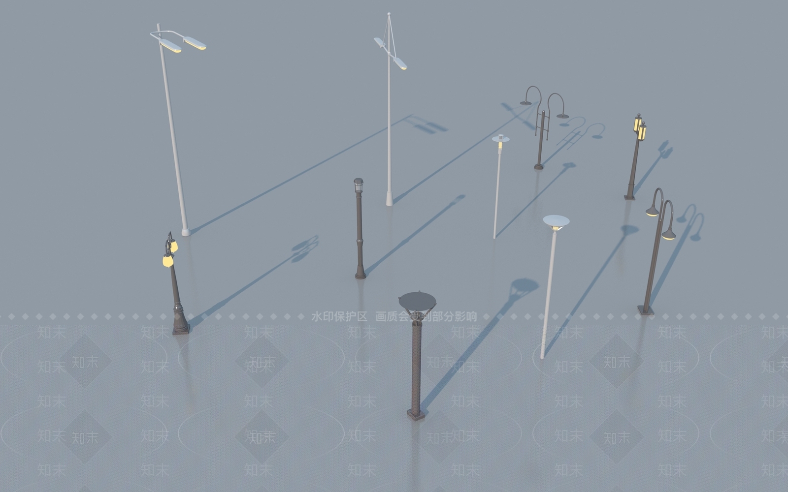 现代路灯3D模型下载【ID:1177066742】