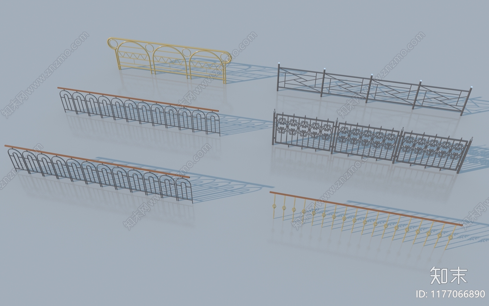 现代栏杆3D模型下载【ID:1177066890】