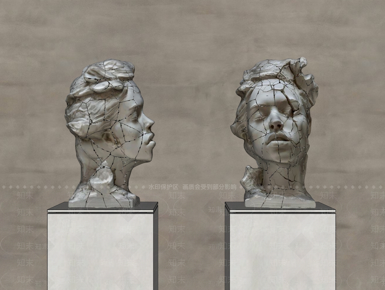 现代欧式雕塑摆件SU模型下载【ID:1177067201】