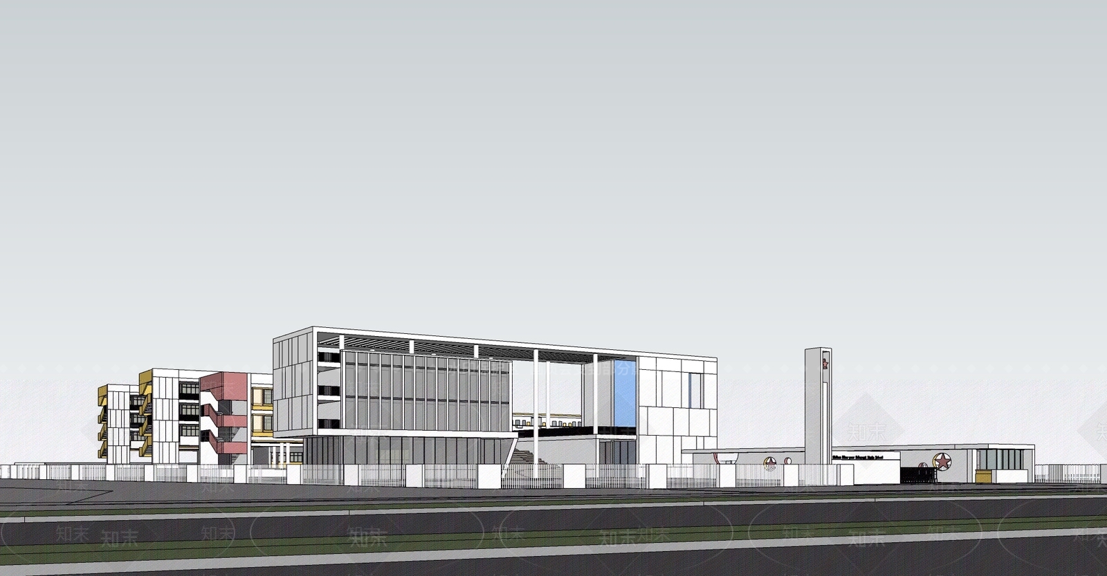 现代学校建筑SU模型下载【ID:1177069249】