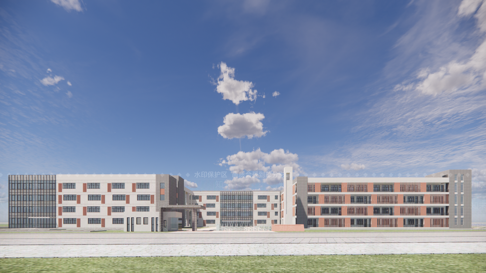 现代学校建筑SU模型下载【ID:1177085072】
