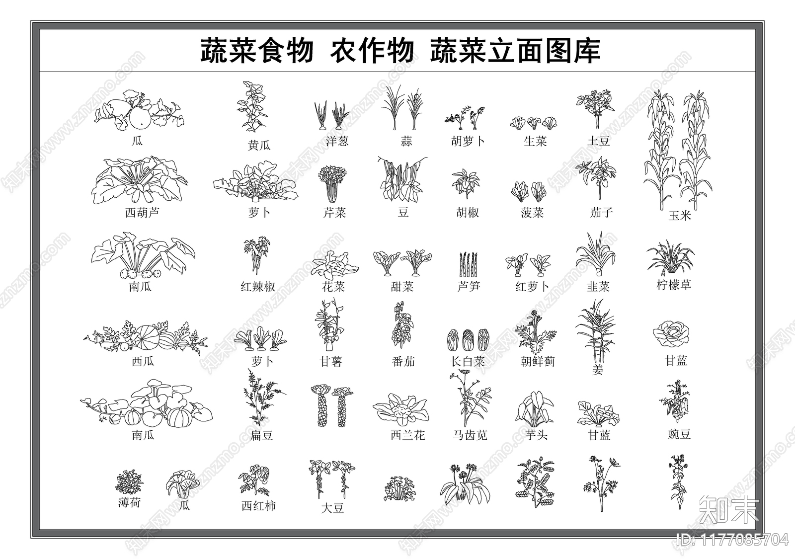 现代综合植物图库cad施工图下载【ID:1177085704】