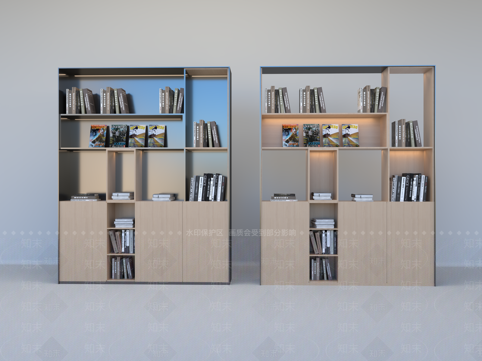 现代工业书柜3D模型下载【ID:1177109882】