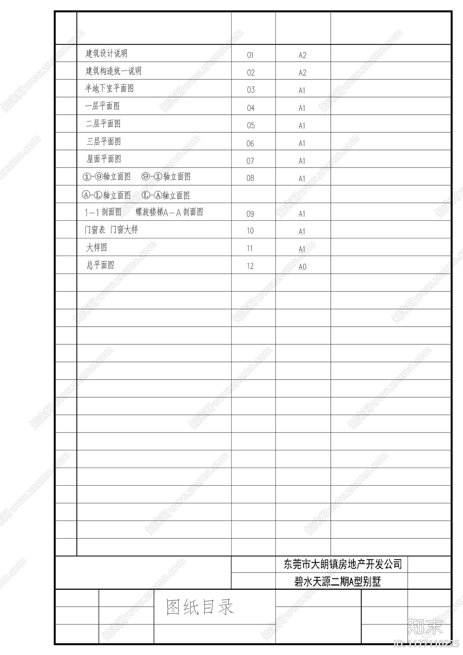 现代欧式别墅建筑cad施工图下载【ID:1177110225】