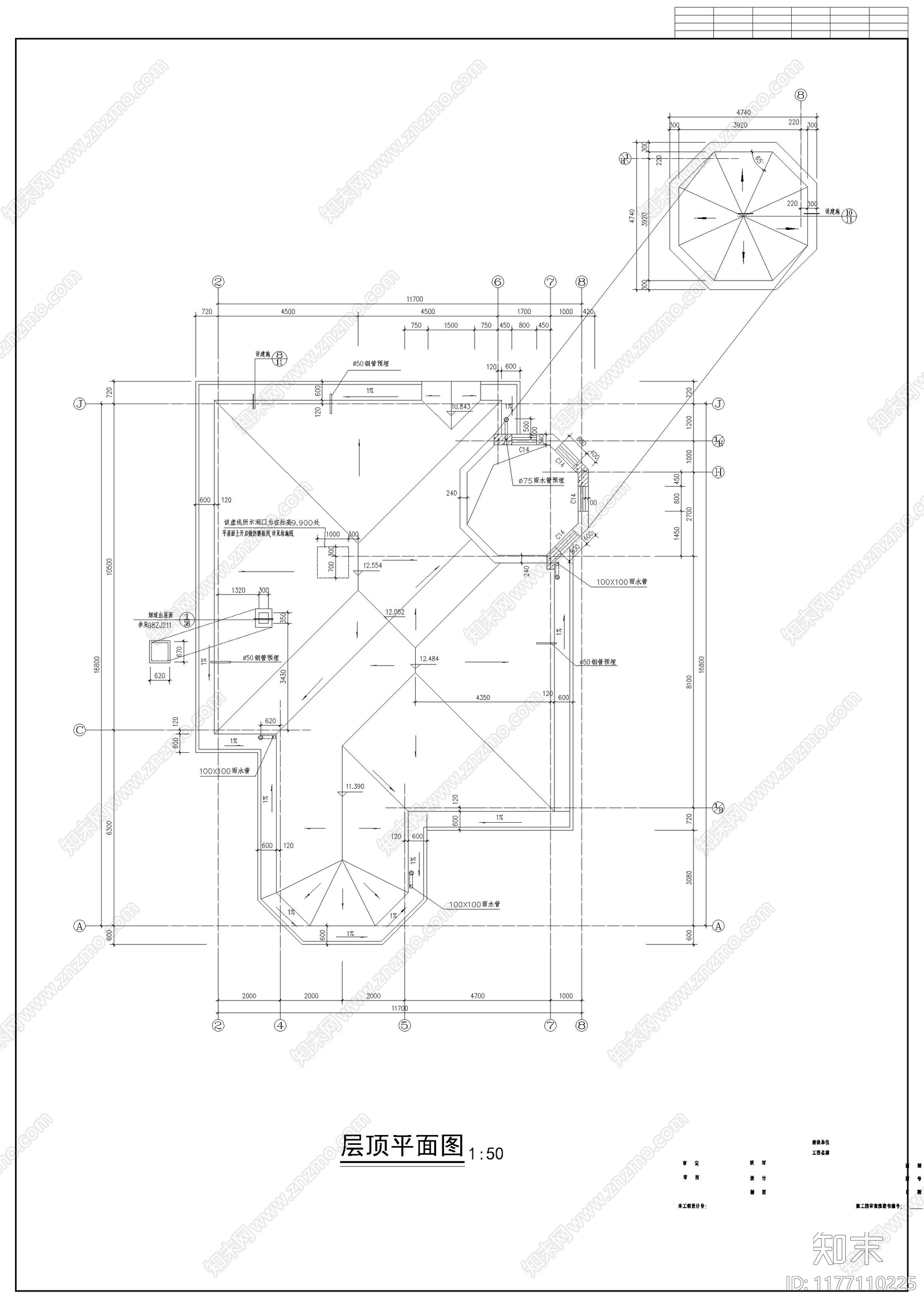 现代欧式别墅建筑cad施工图下载【ID:1177110225】