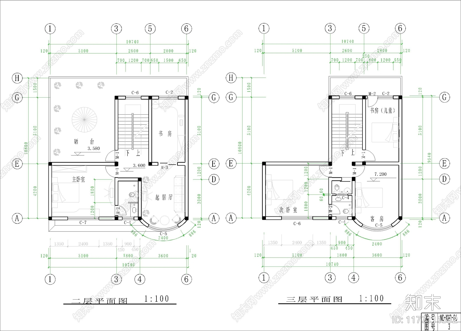 现代别墅建筑cad施工图下载【ID:1177111532】