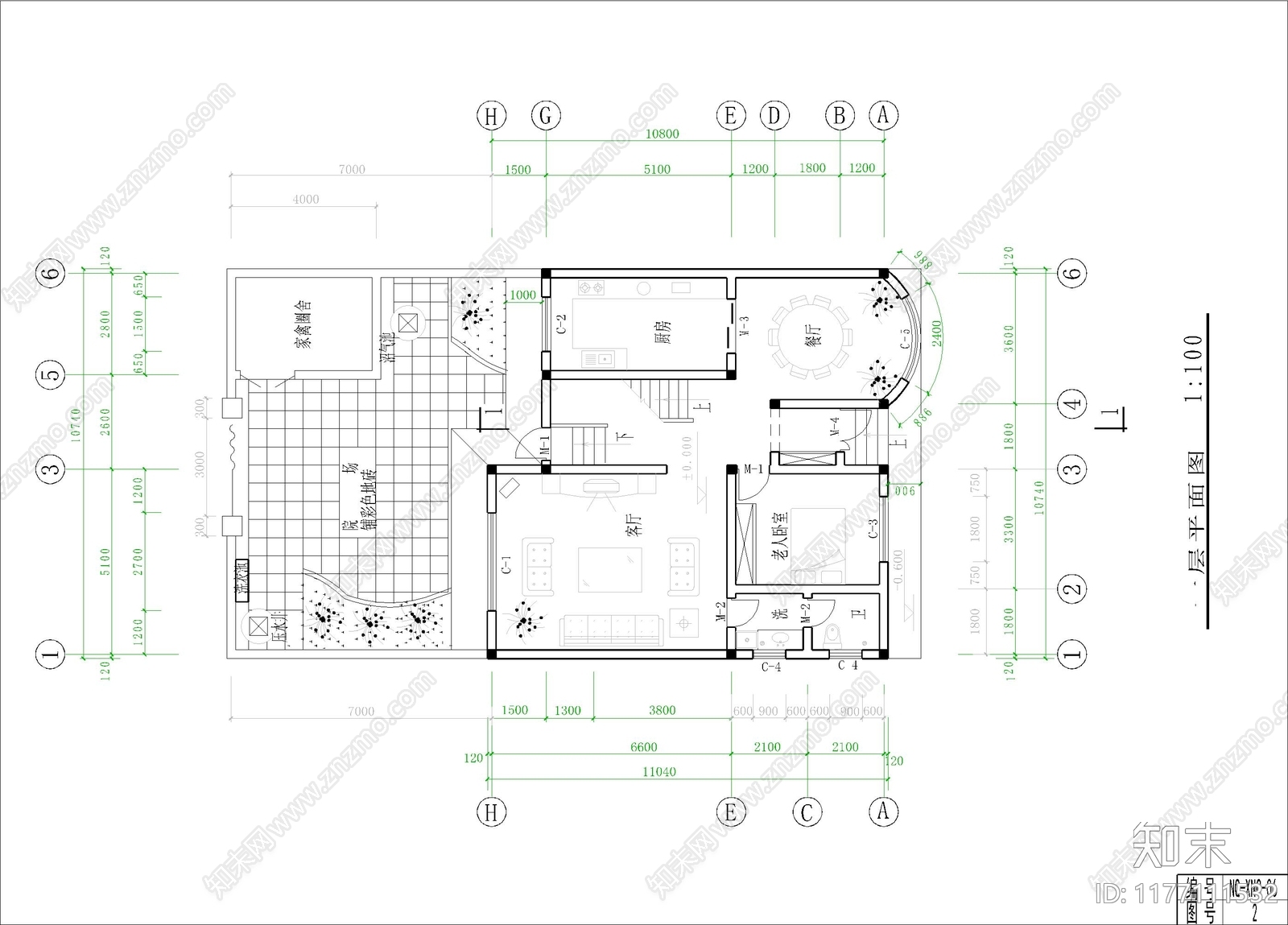 现代别墅建筑cad施工图下载【ID:1177111532】