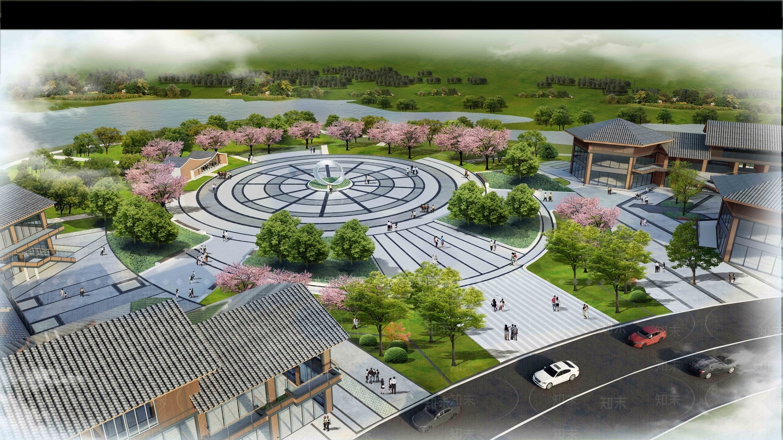 现代广场景观SU模型下载【ID:1177116487】