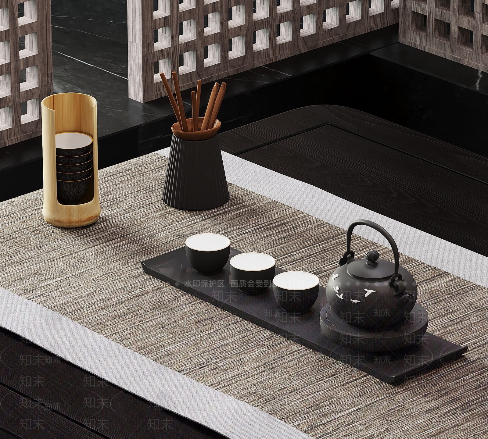 茶具SU模型下载【ID:1177118482】