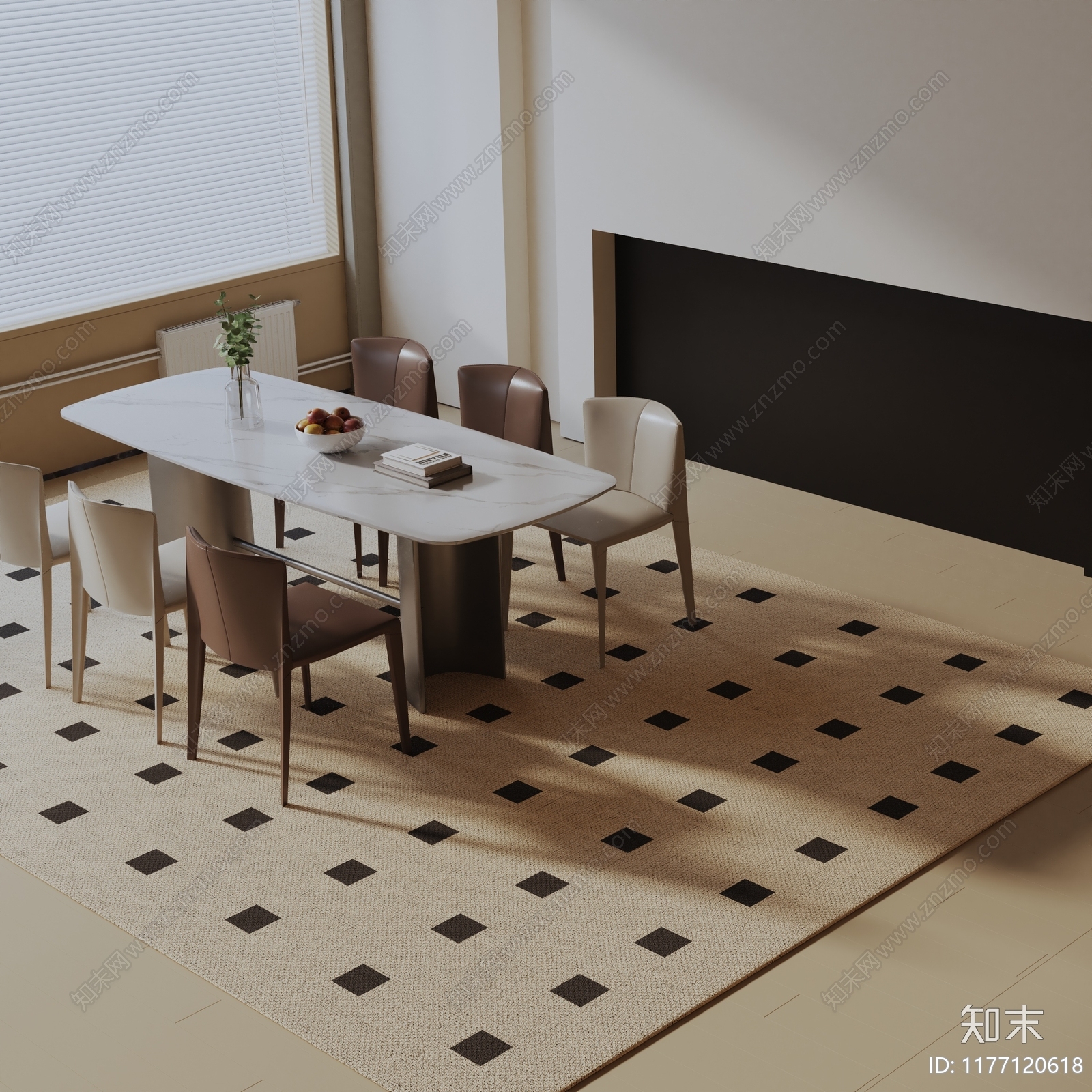 现代餐桌椅3D模型下载【ID:1177120618】