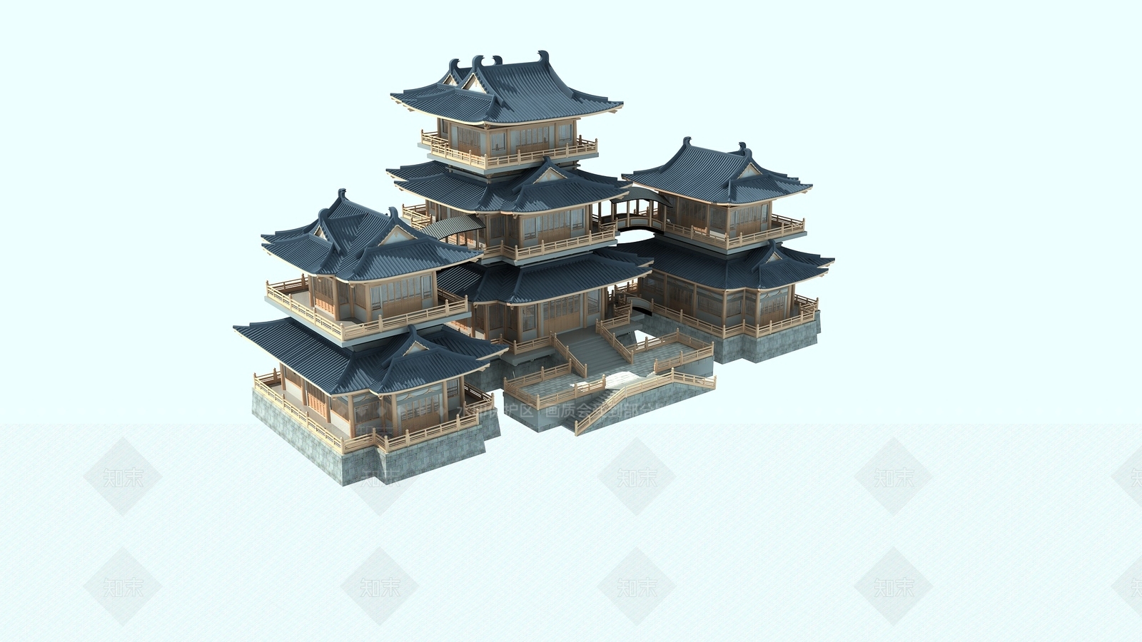 中式古建3D模型下载【ID:1177120826】