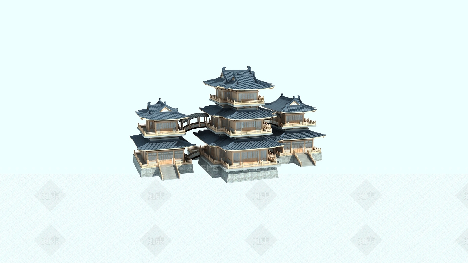 中式古建3D模型下载【ID:1177120826】