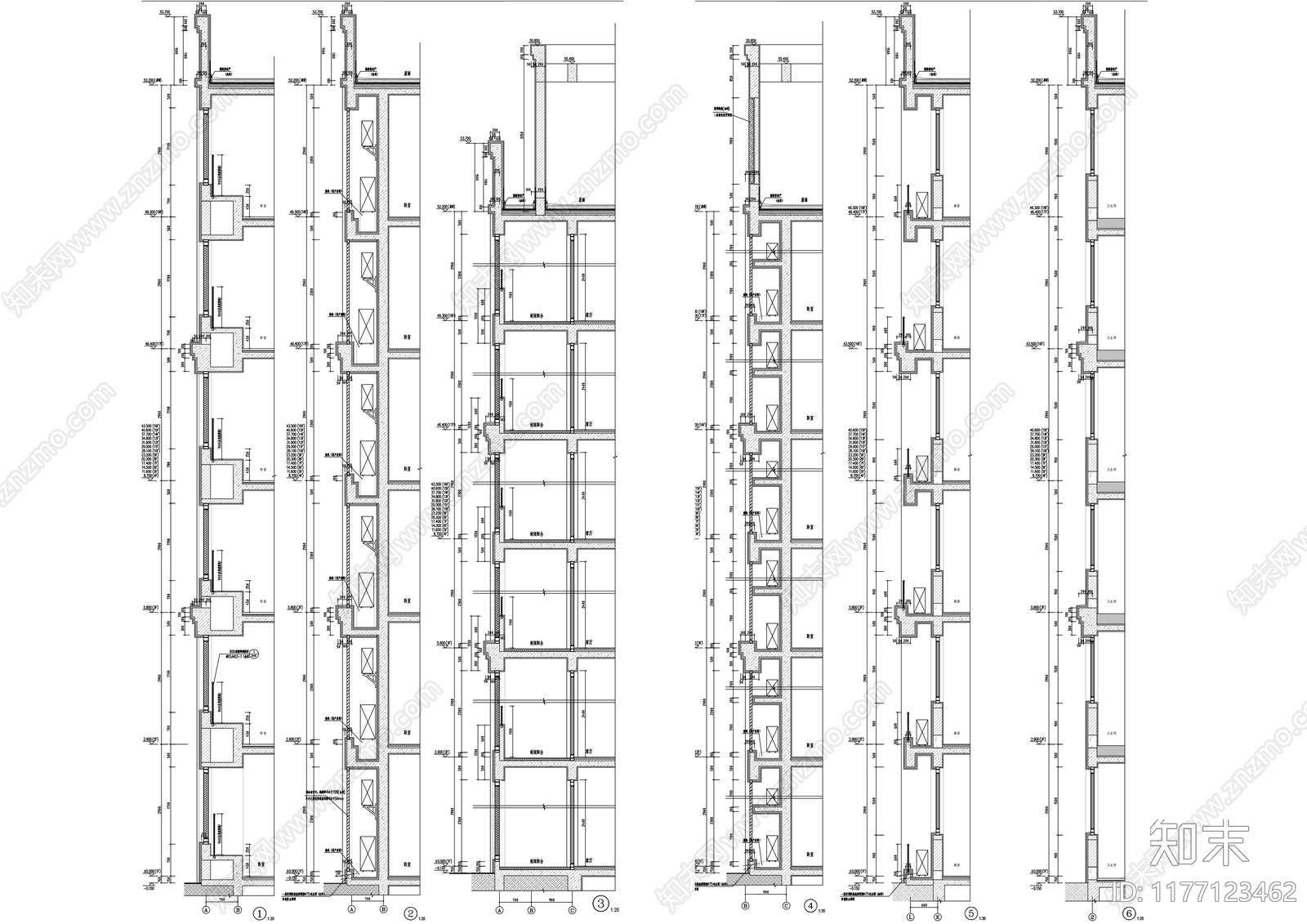 现代住宅楼建筑cad施工图下载【ID:1177123462】