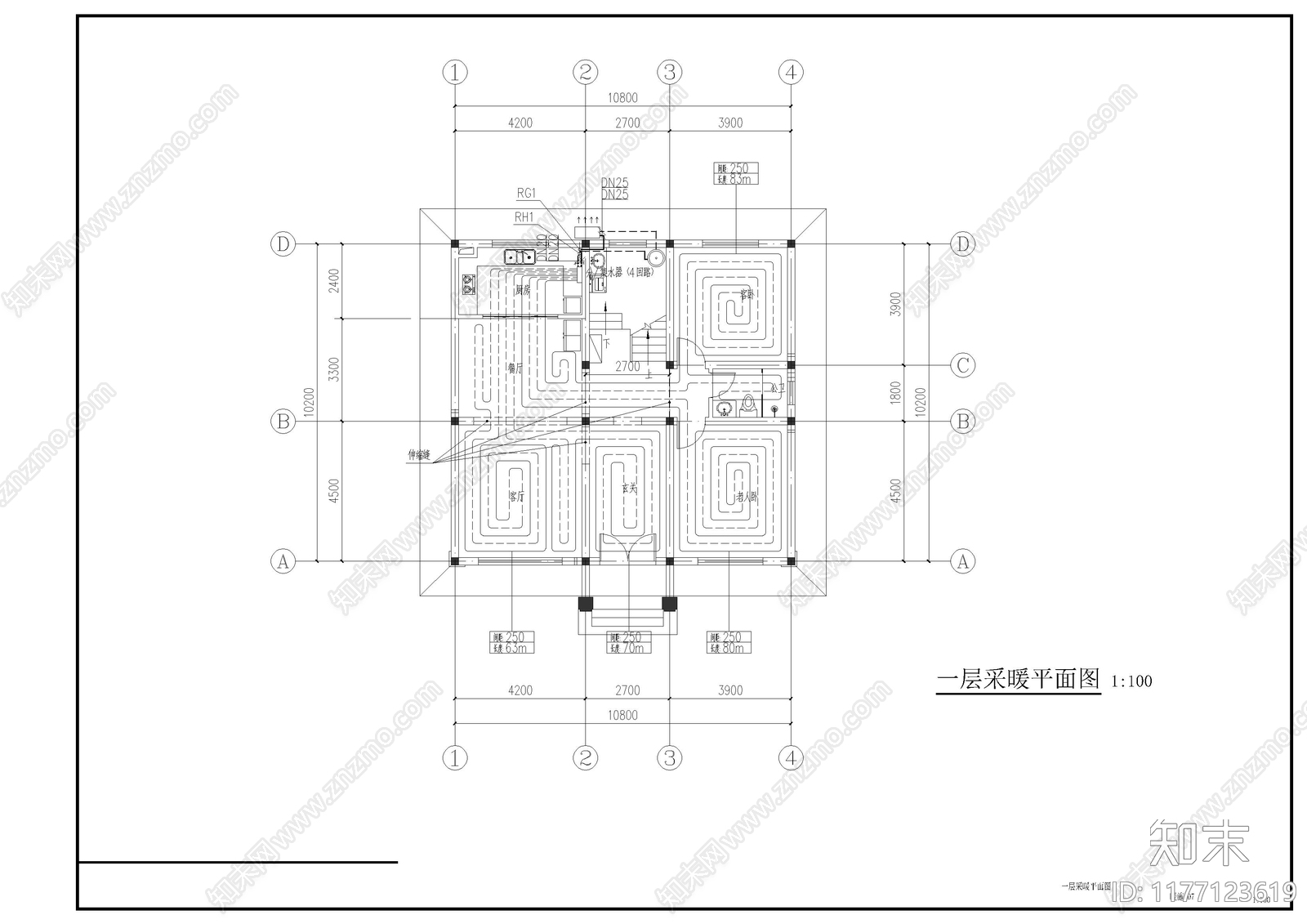 现代别墅建筑cad施工图下载【ID:1177123619】