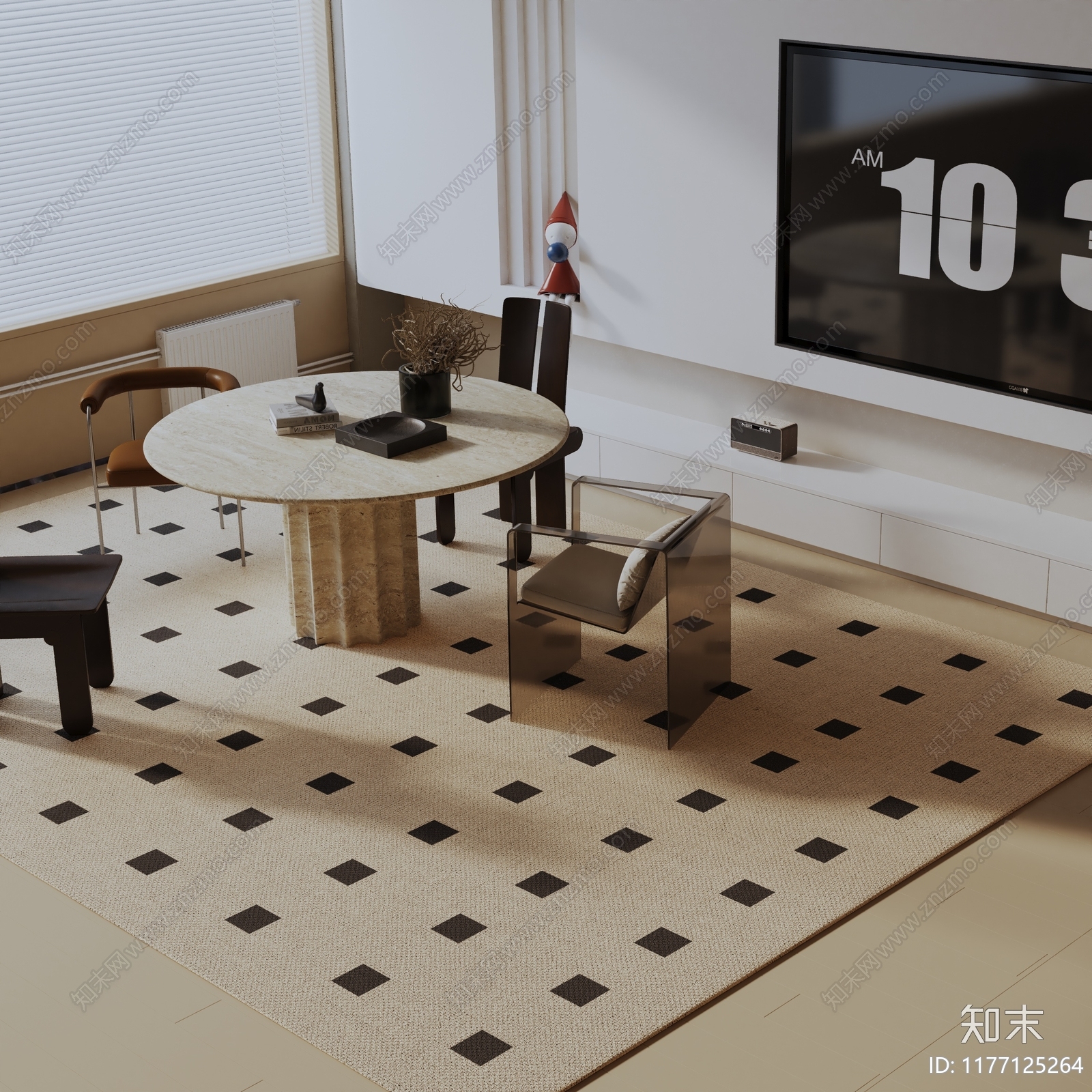 现代餐桌椅3D模型下载【ID:1177125264】