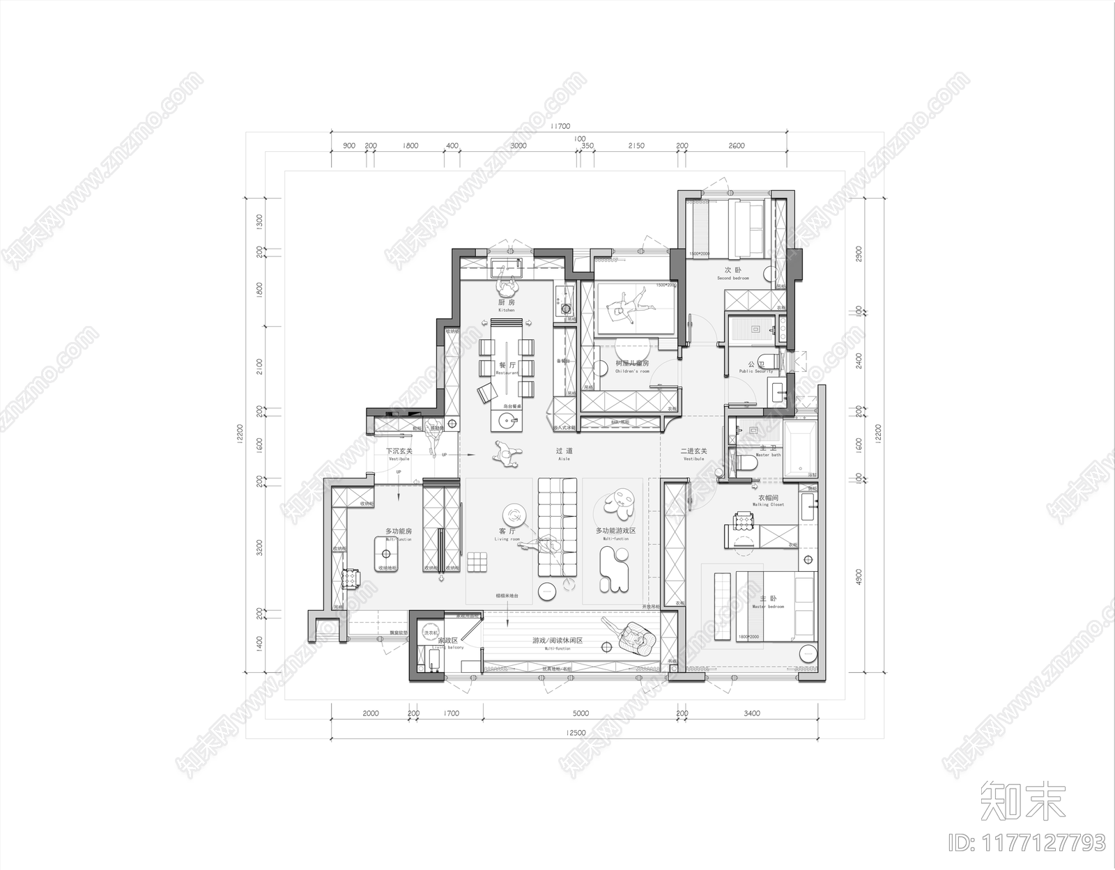 平层施工图下载【ID:1177127793】