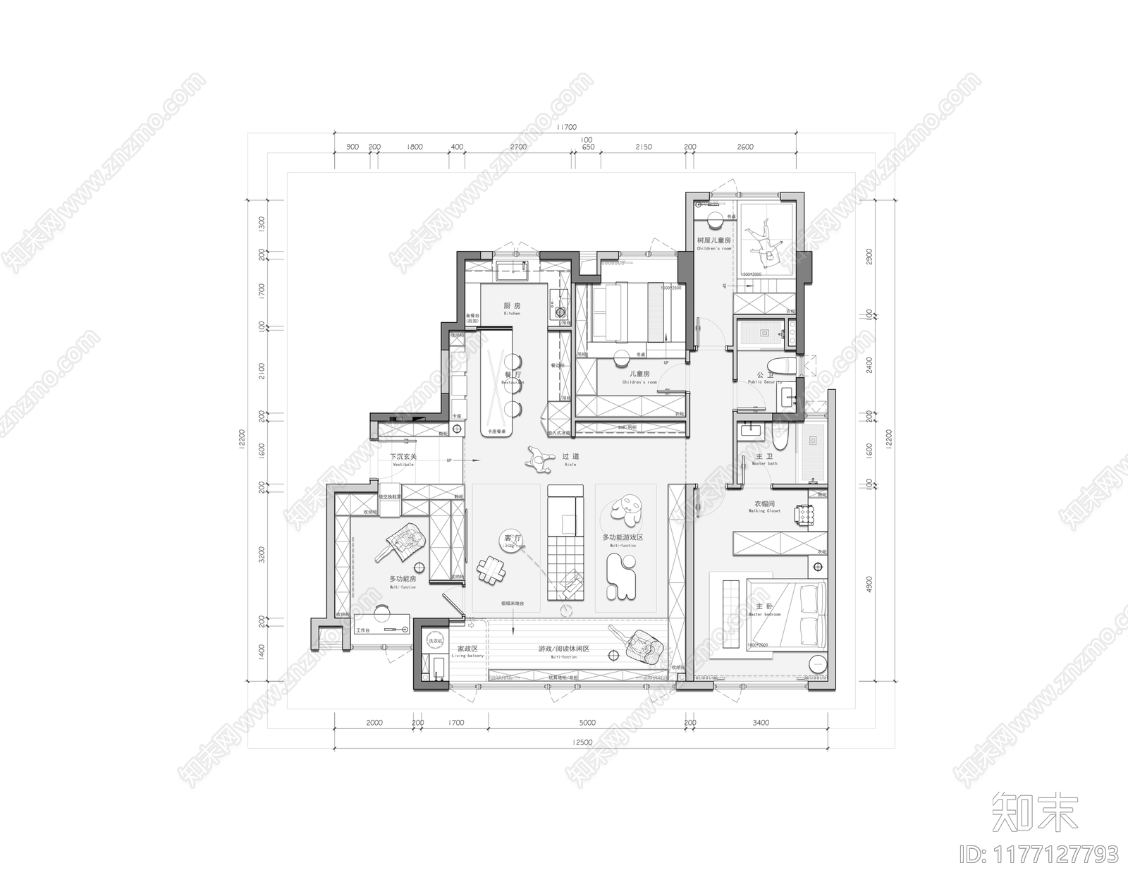 平层施工图下载【ID:1177127793】