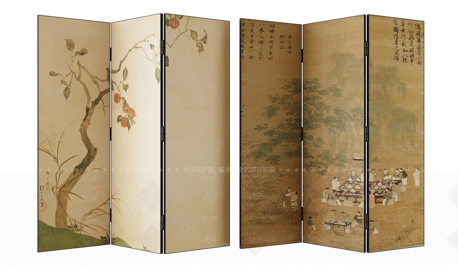 新中式屏风SU模型下载【ID:1177130195】