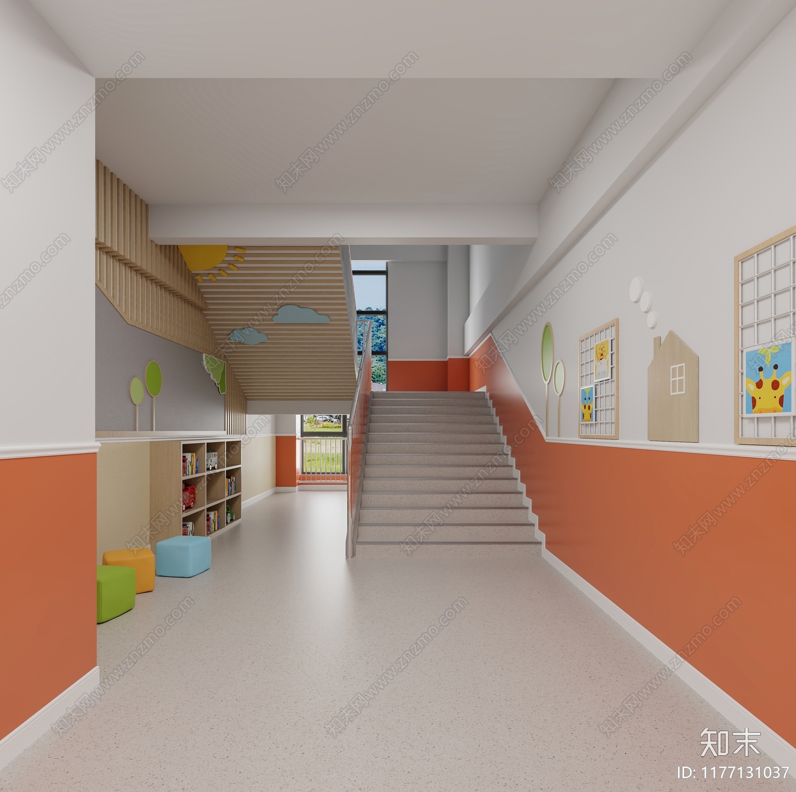 现代极简幼儿园3D模型下载【ID:1177131037】