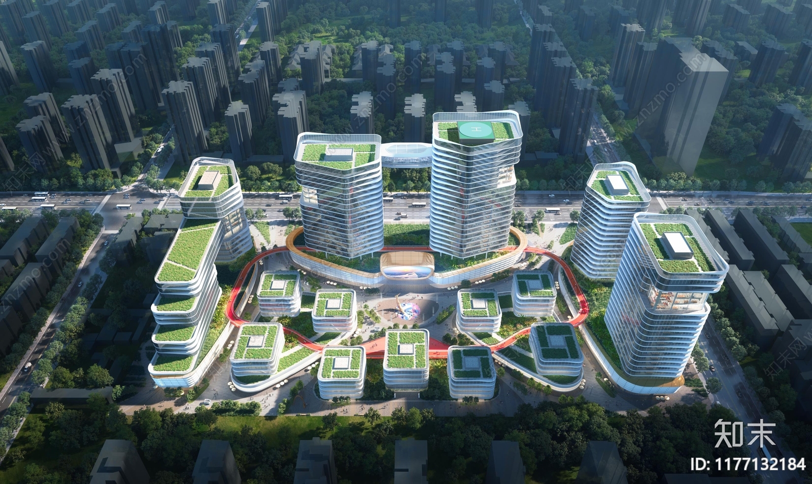 现代产业园建筑施工图下载【ID:1177132184】
