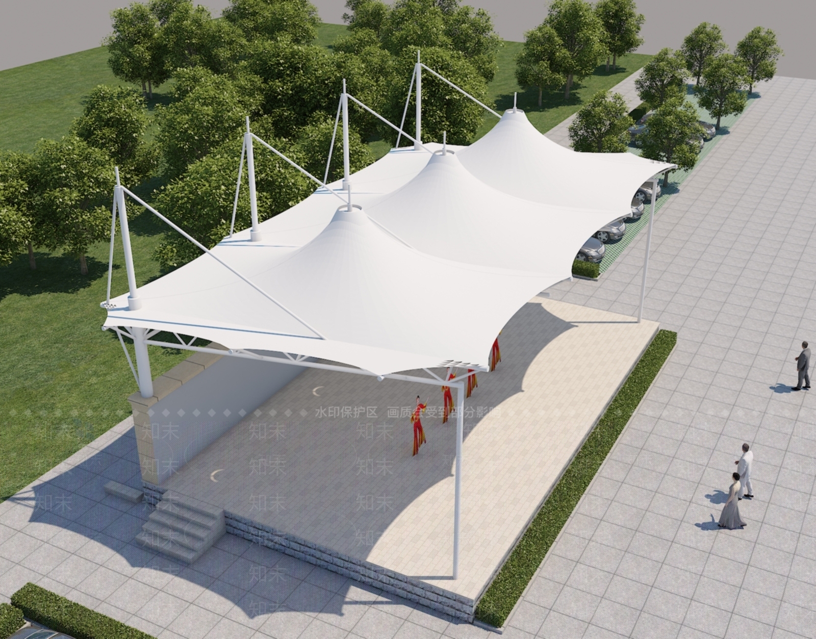 现代遮阳棚3D模型下载【ID:1177132366】