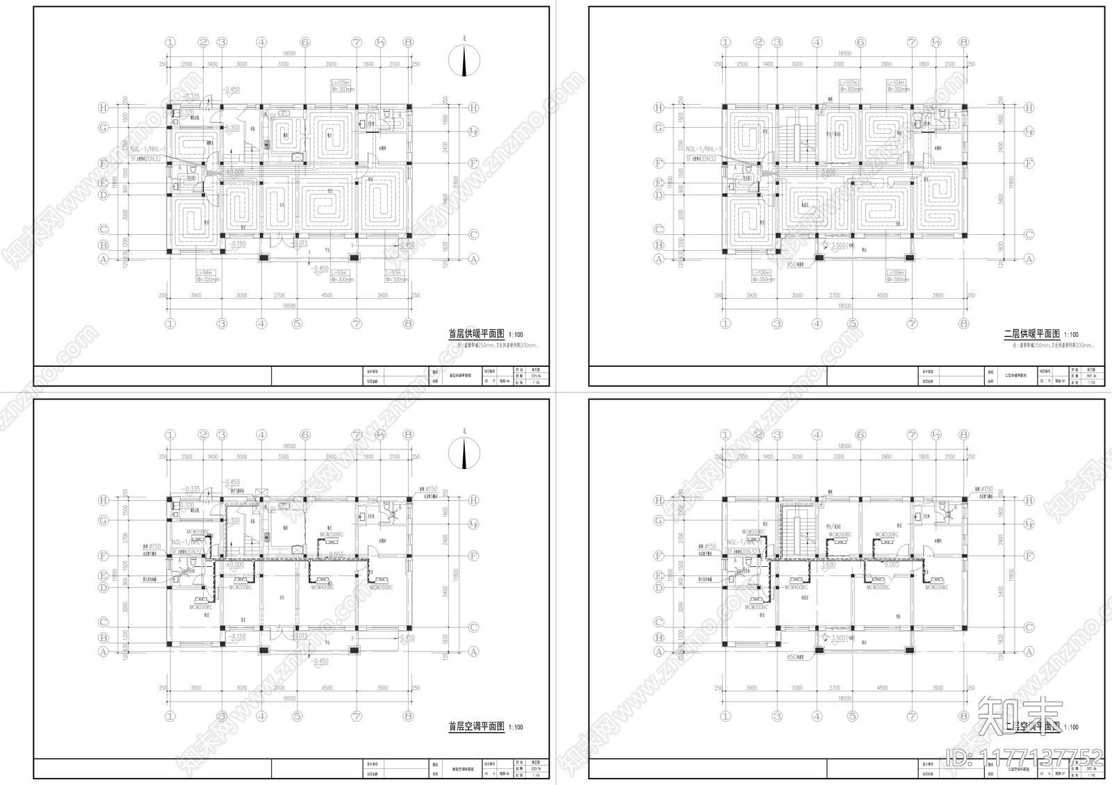 现代新中式别墅建筑cad施工图下载【ID:1177137752】