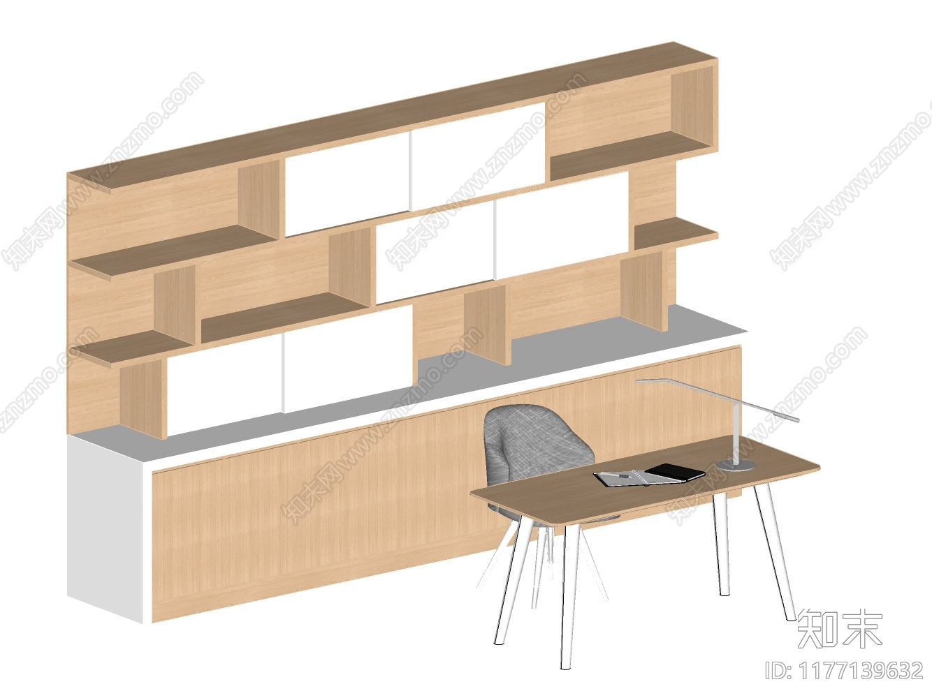 现代简约书柜SU模型下载【ID:1177139632】