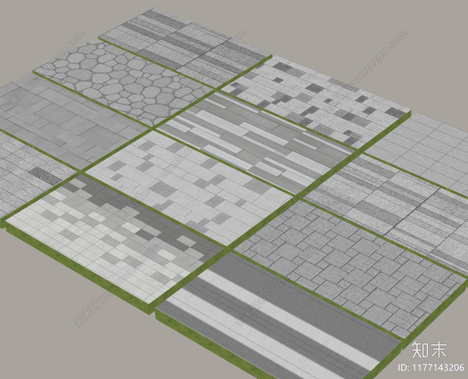 现代铺装SU模型下载【ID:1177143206】