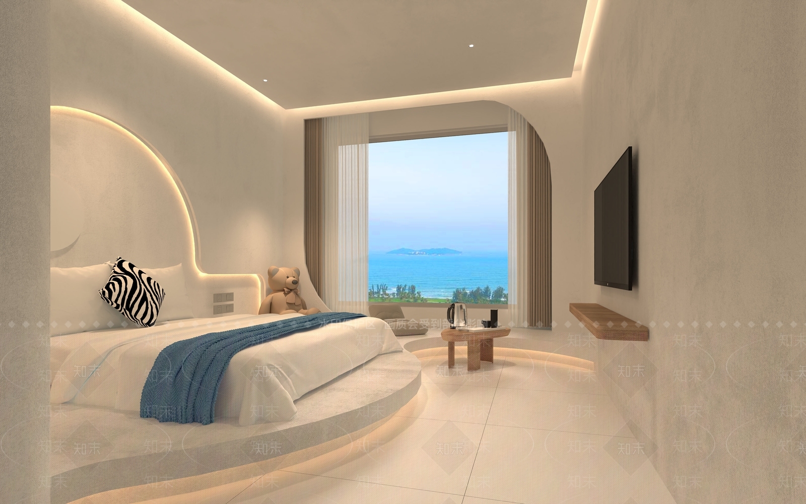 现代奶油民宿3D模型下载【ID:1177145737】