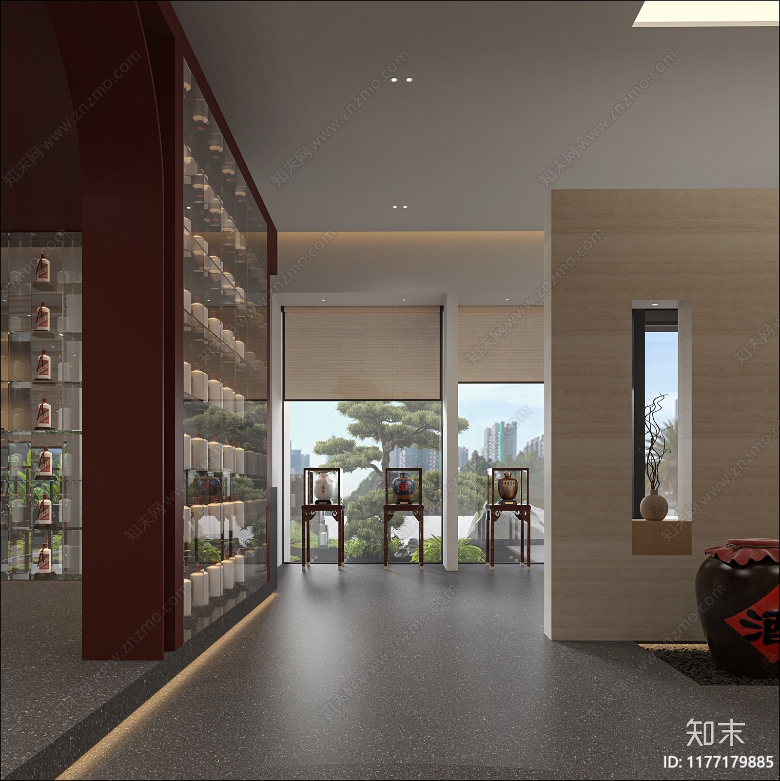 禅意中古烟酒店3D模型下载【ID:1177179885】