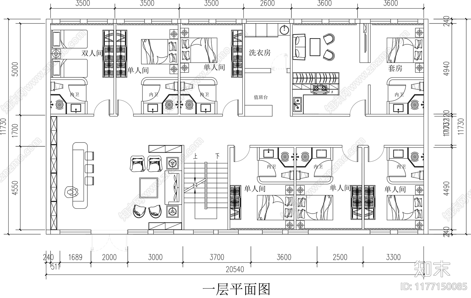 现代民宿施工图下载【ID:1177150085】