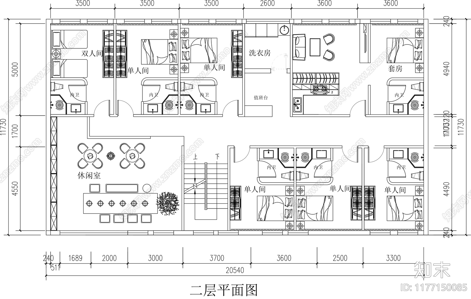 现代民宿施工图下载【ID:1177150085】