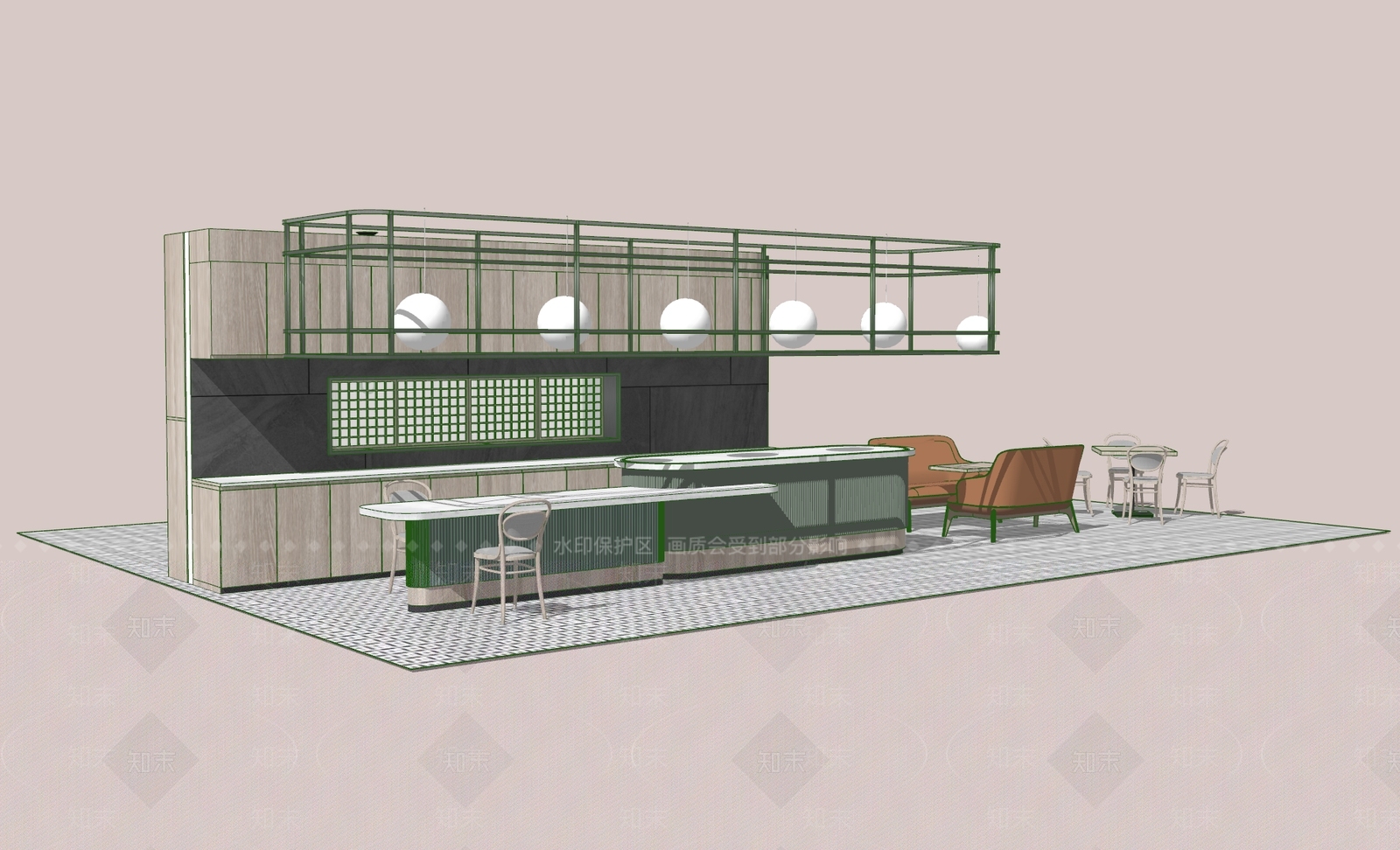 现代工业茶水间SU模型下载【ID:1177151310】