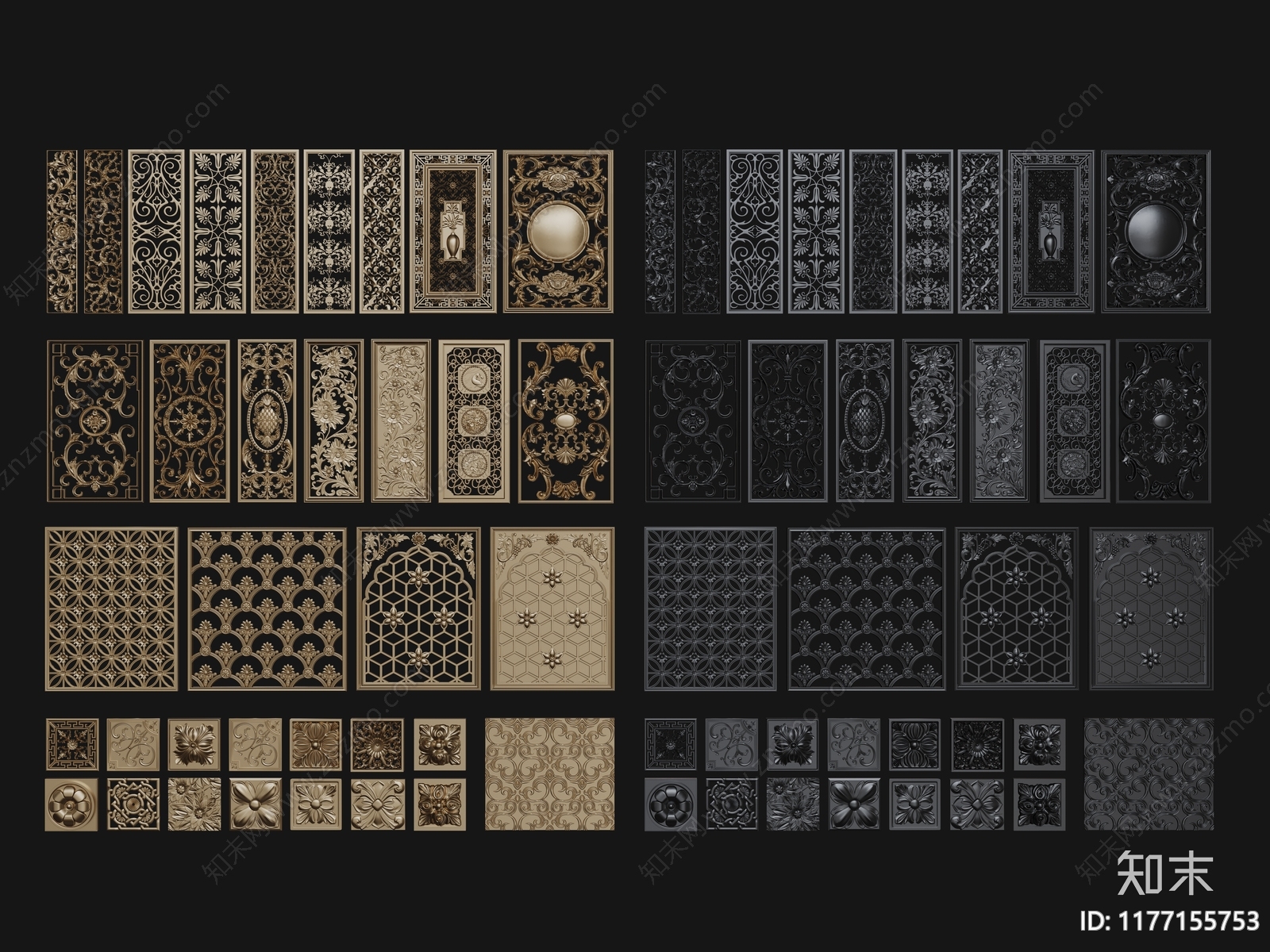 雕花3D模型下载【ID:1177155753】