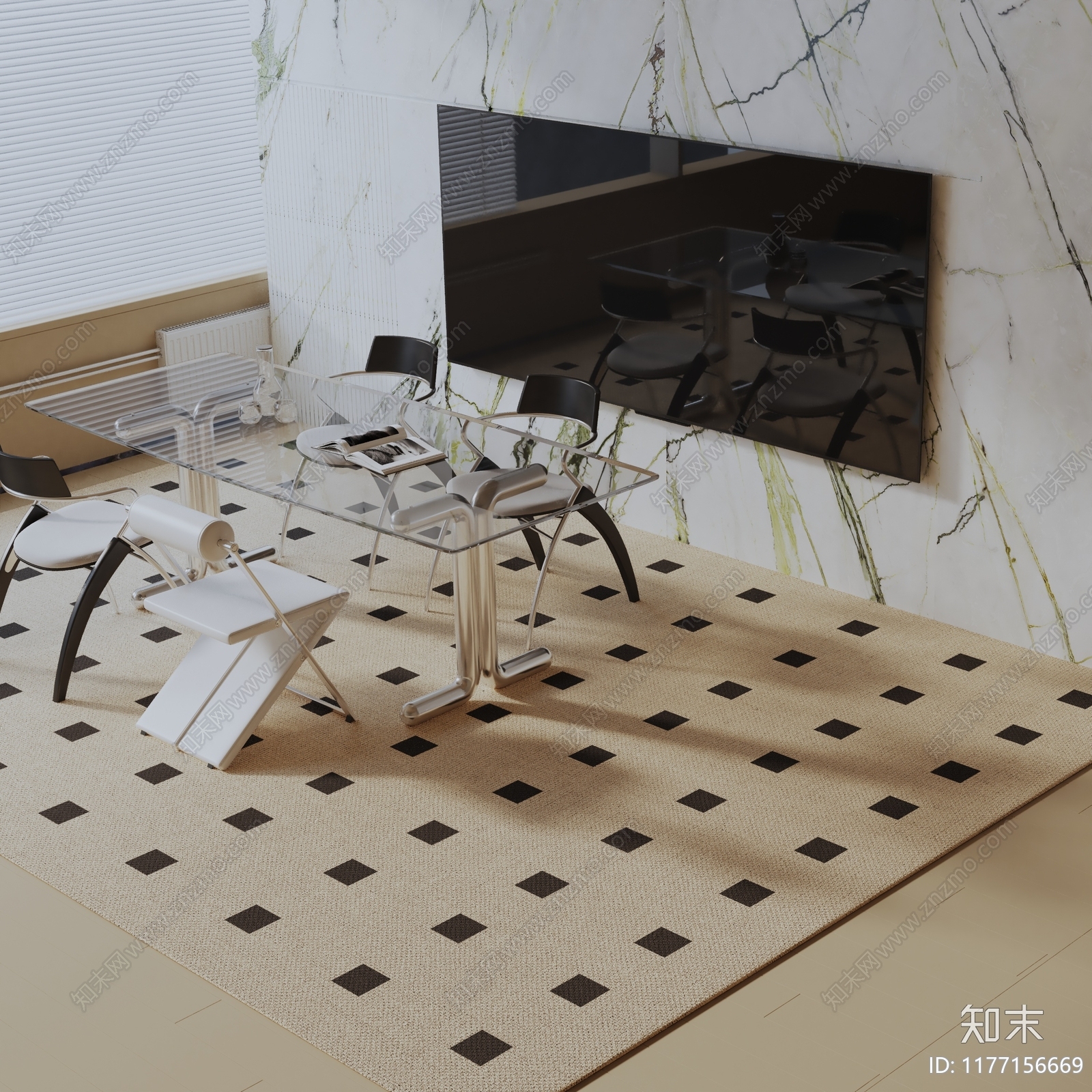 现代餐桌椅3D模型下载【ID:1177156669】