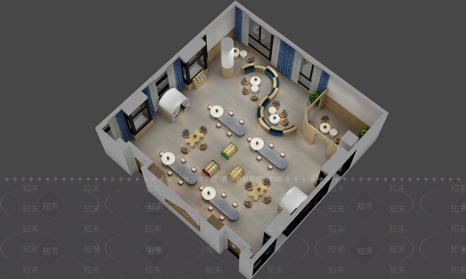 现代教室3D模型下载【ID:1177160600】