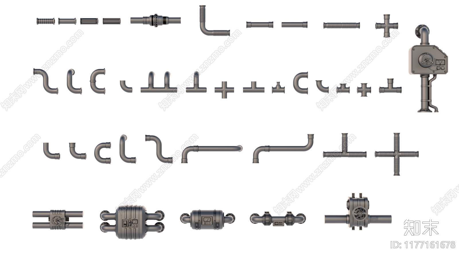 管道零件SU模型下载【ID:1177161678】