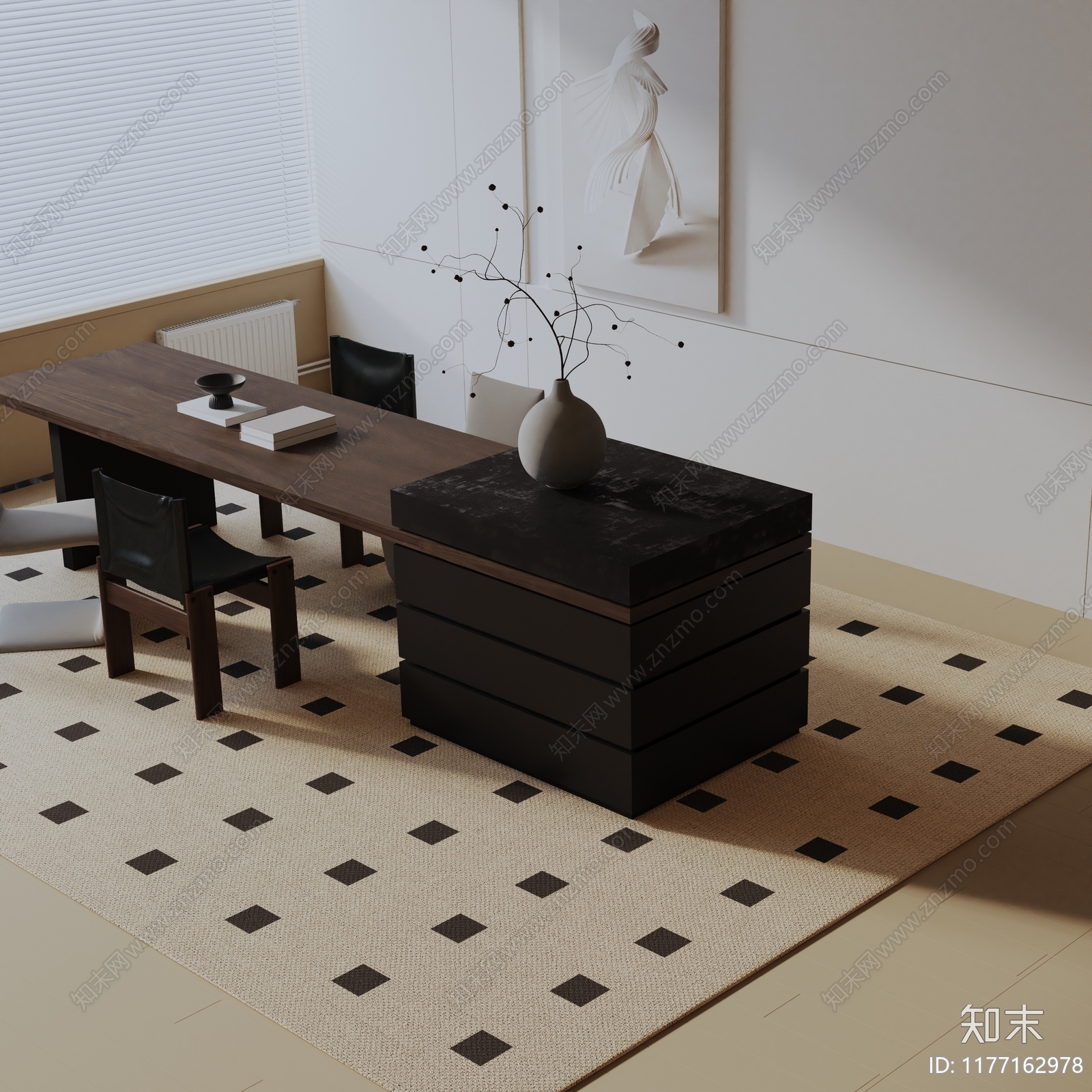 现代餐桌椅3D模型下载【ID:1177162978】