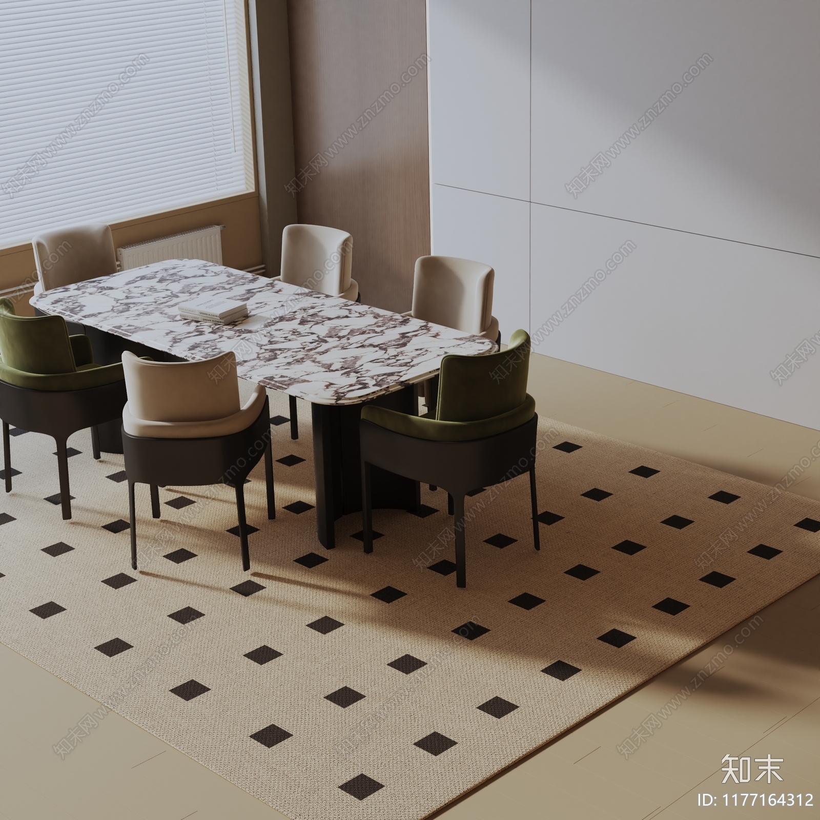 现代餐桌椅3D模型下载【ID:1177164312】