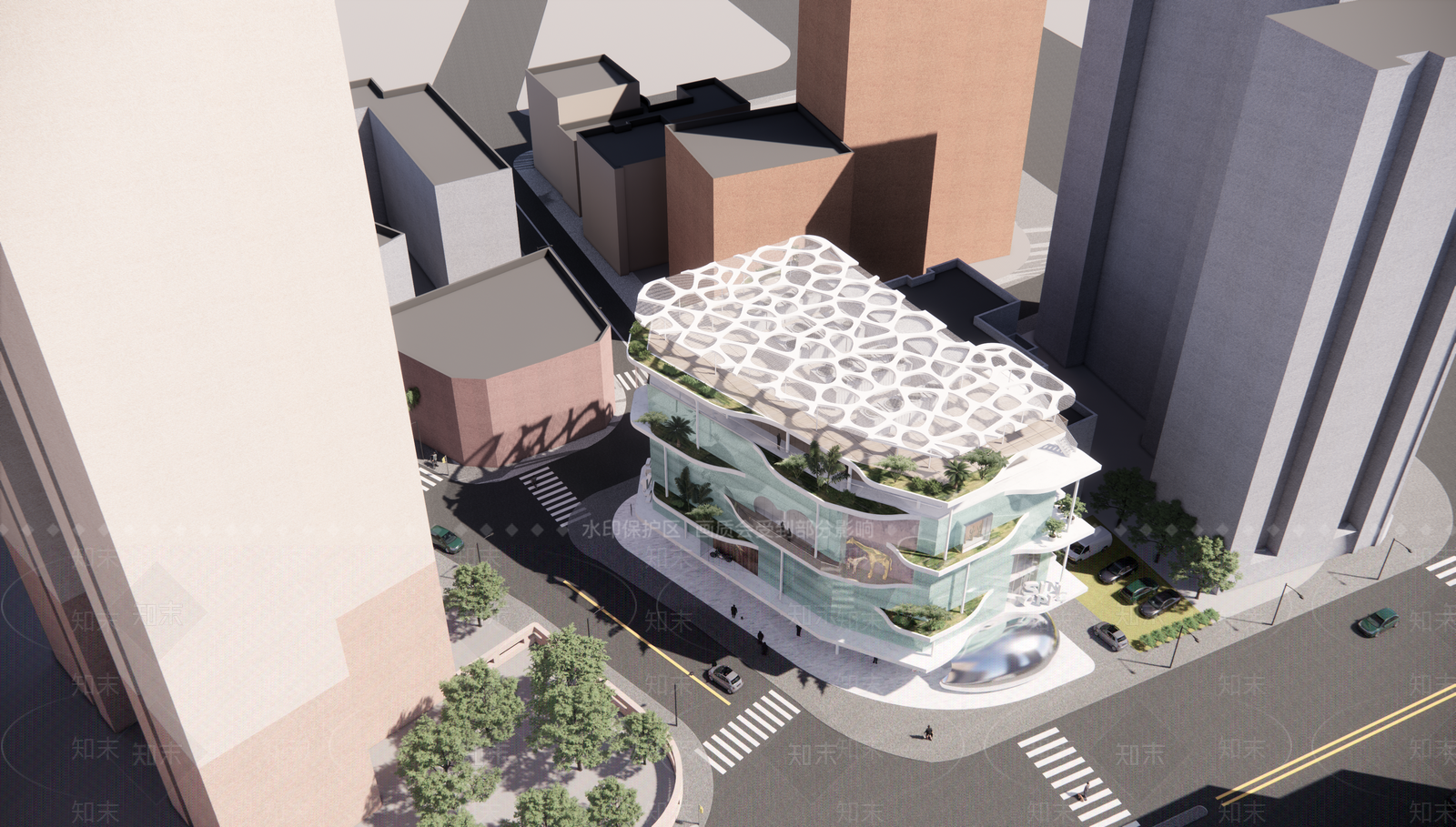 轻奢极简商场建筑SU模型下载【ID:1177165486】